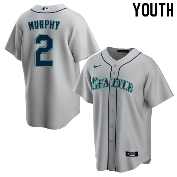 Nike Youth #2 Tom Murphy Seattle Mariners Baseball Jerseys Sale-Gray